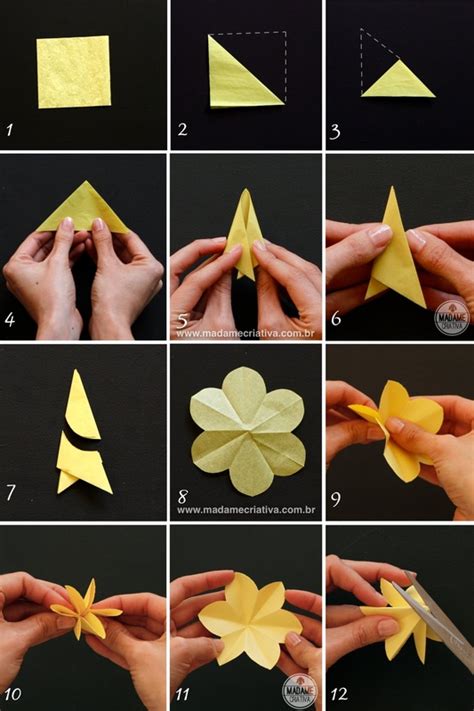 Como Fazer Uma Flor De Papel Dobradura Últimas Flores