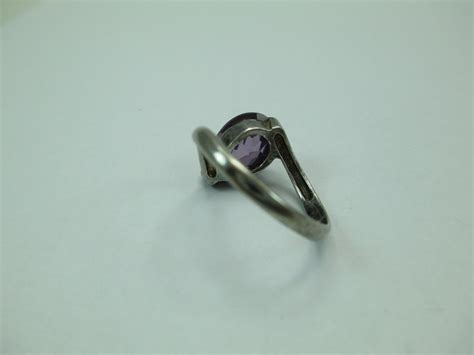 Vintage Charles Winston Cw Sterling Silver Amethyst Ring Size 875 925