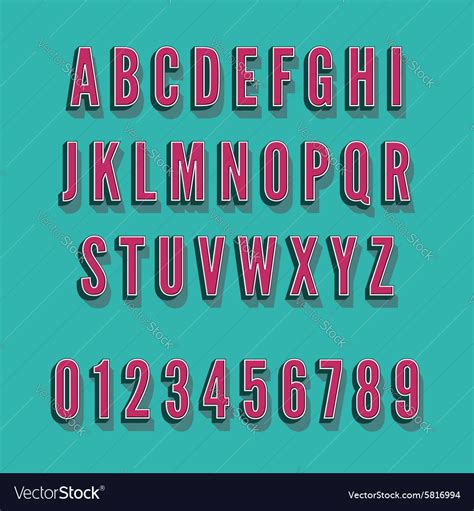 Vintage Alphabet Font Royalty Free Vector Image