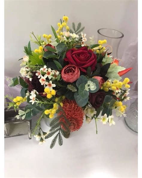 Maybe you would like to learn more about one of these? Silk Artificial Rustic Posy Wedding Bouquet with Wattle ...