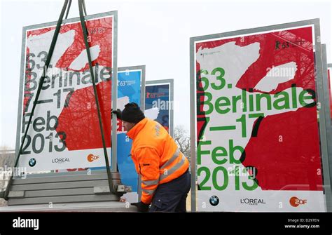 Placards Advertising The 2013 Berlinale Film Festivals Are Set Up In