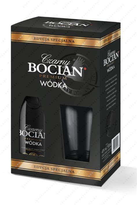 Weißstorch dies ist ein wodka der premiumklasse. WÓDKA CZARNY BOCIAN 0,5L 40% +SZKLANKA