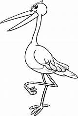 Stork Coloring Bird Premium sketch template