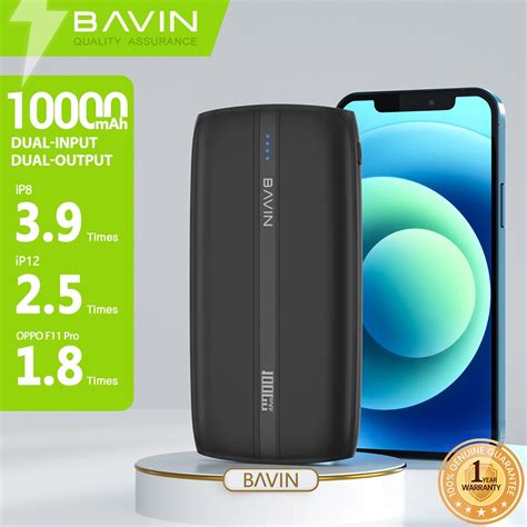 Bavin Pc087 10000mah Slim Portable Size Powerbank W Output And For Type