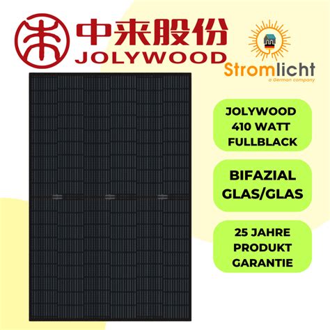 Jolywood Fullblack Glas Glas 410 Watt Solarpanele Solarmodul JW HD108N