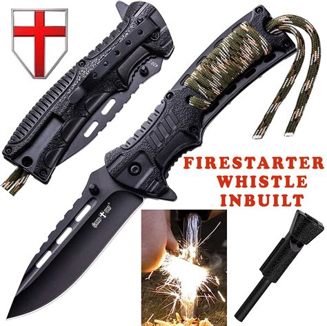 Pocket Knife Tactical Folding Knife Spring Assisted Knife With Fire