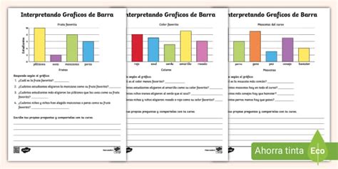 Guía de Trabajo Graficos de Barras teacher made Twinkl