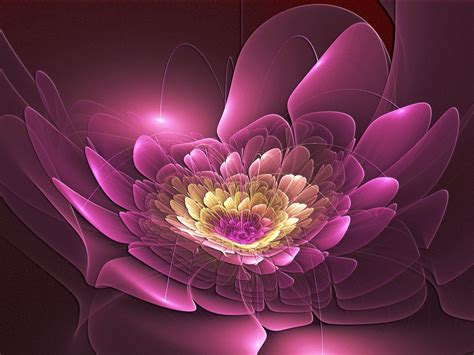 Download Wallpaper 1600x1200 Pink Flower Form Fractal Standard 43