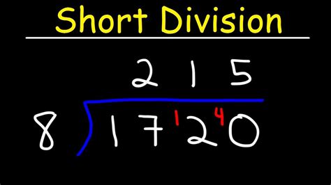 Short Division A Fast Method Youtube