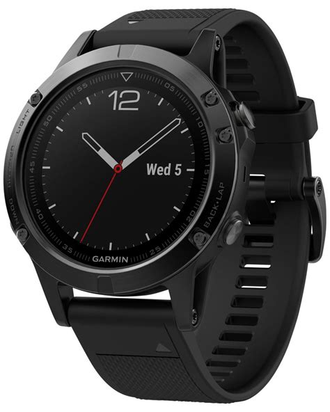 Garmin Mens Fenix 5 Multisport Black Silicone Band Smart Watch 47mm