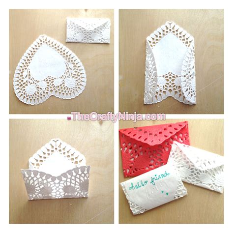 Heart Doily Envelopes Diy Valentines Cards Paper Doily Crafts