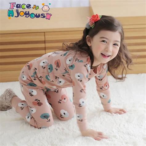 Kids Cotton Flower Pajama Set Girls Cartoon Pijamas Children Cotton