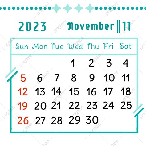 November 2023 Calendar Hd Transparent Minimalist Calendar Month