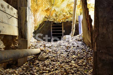 Inside Of An Old Abandoned Gold Mine In Colorado Stock Photo Royalty