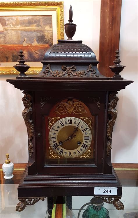 Antique Mantle Clock Westminster Chimes No Key No Pendulum
