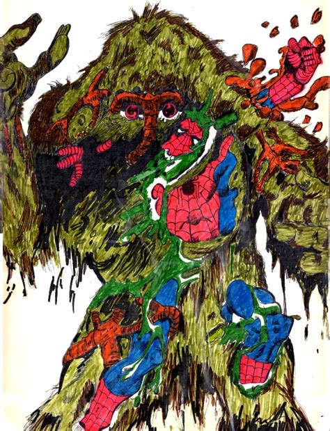 Spider Man And Man Thing By Waynexenomorph On Deviantart