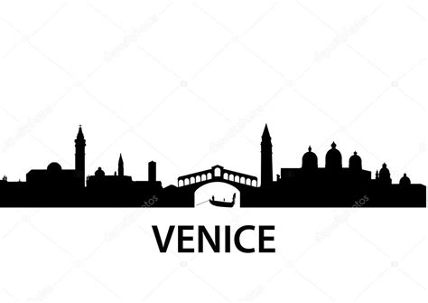Detailed Vector Silhouette Of Venice Italy Premium Vector In Adobe