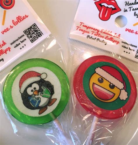 Christmas Class Pack Tongue Tattoo Lollipops 30 Pack — Vees Lollies