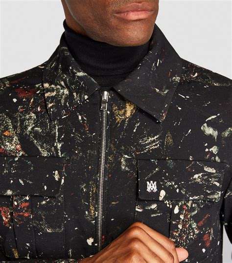 Mens Amiri Black Paint Splatter Jacket Harrods Countrycode