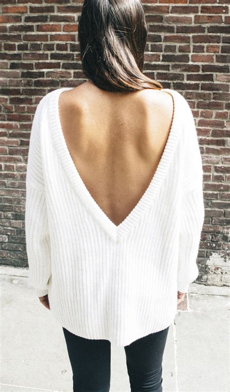 Beautiful Backless Sweater Perfect For Fall Everyday Outfits