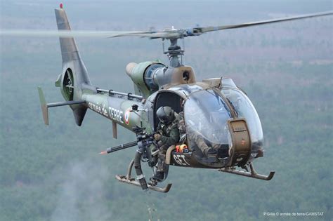 A French Army Gazelle Helicopter Armed With A Minigunand Yes