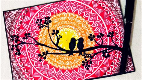 Mandala Art With Scenery Bird Couple Drawing With Mandala Doodle H