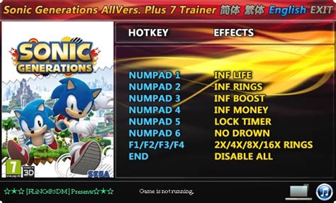 Sonic Generations Trainer 7 All Versions Fling —