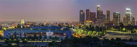Los Angeles Skyline And Dodger Stadium Photograph By Nadim Baki Fine