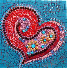 A mosaic is a piece of art created by assembling small pieces of colored glass, ceramic, stone, or other materials into an image. Mosaic Heart Art - JES PROBE WEBPAGE