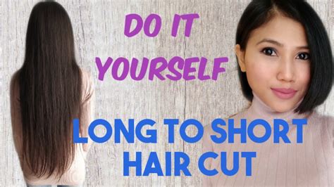How To Cut Long Hair To Short Hair At Home Youtube