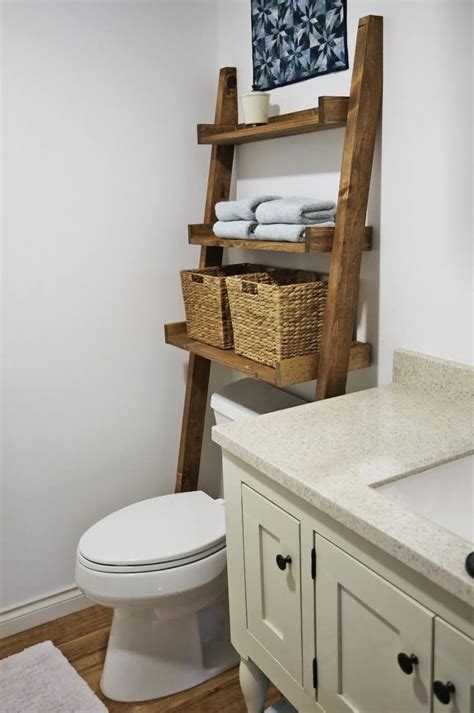 Over the toilet storage station with hooks. Ana White | Over the Toilet Storage - Leaning Bathroom ...