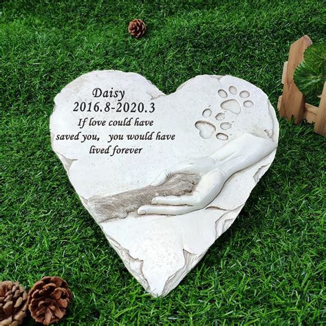 Personalised Pet Memorial Stones For Dog Heart Memorial Grave Etsy