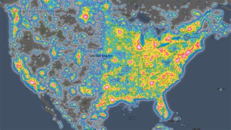 light pollution map of the world boing boing