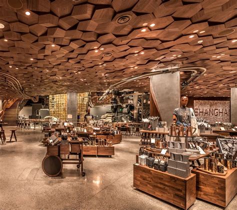 Starbucks Longest Coffee Bar In The World A Two Story Copper Coffee