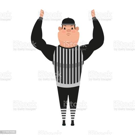 Isolated American Football Referee Cartoon Stock Illustration