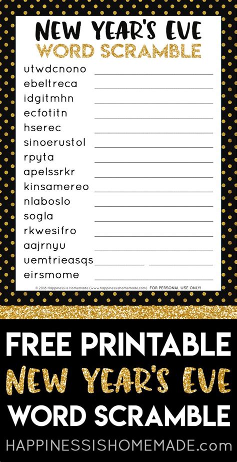 New Years Eve Trivia Game Printable City Of