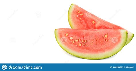 Watermelons Slices Isolated On White Background Free Space For Text