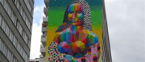 New Mona Lisa Awesome Massive Mural By Street Artist Okuda In Paris