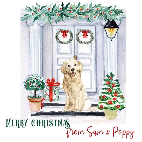 Golden Retriever Christmas Card Golden Retriever Dog Etsy