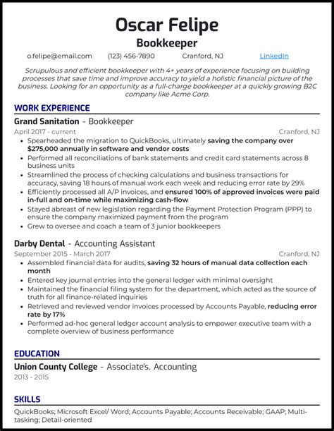 11 Bookkeeper Resume Samples That Worked In 2024 Free Canadian Resume