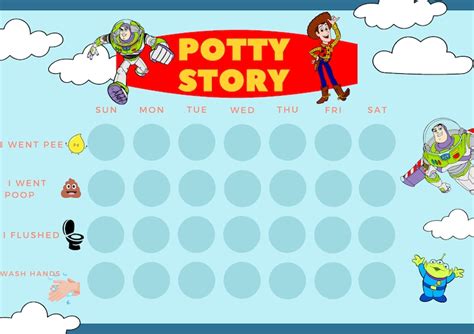 Toy Story Potty Training Chart Printable Toilet Training Etsy Uk
