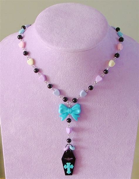 Coffin Necklace Pastel Goth Necklace Kawaii Jewellery Etsy