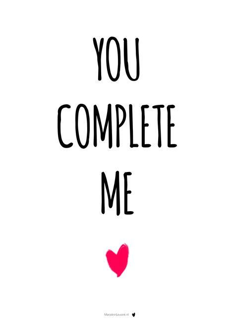 Poster You Complete Me Marjoleinleusinknl Print Free Distance Love