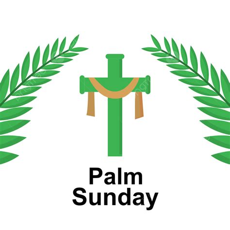Palm Sunday Vector Png Images Christians Cross Palm Sunday Vector