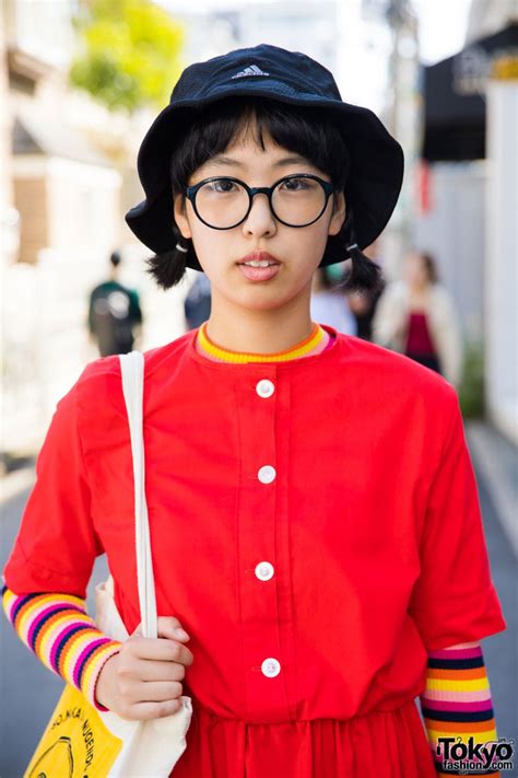harajuku girl in glasses w handmade and resale fashion mugendo and tokyo bopper tokyo fashion