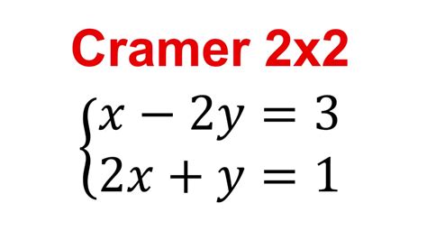 Sistema de ecuaciones 2x2 por Cramer o determinantes - YouTube