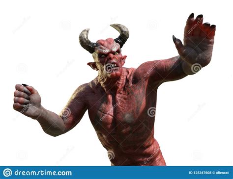 Angry Demon Stay Away On White Stock Illustration Illustration Of