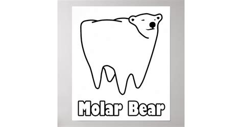 Molar Bear Polar Tooth Bear Poster Zazzle