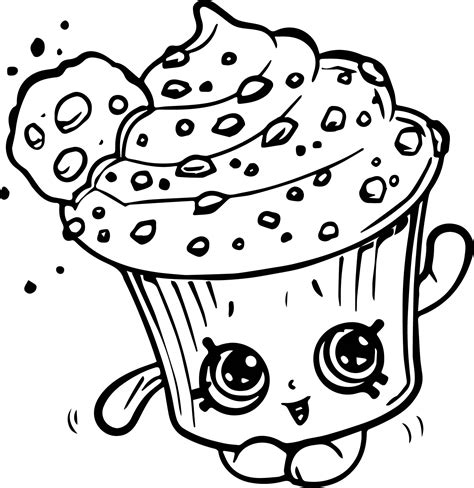 Creamy Cookie Cupcake Coloring Page
