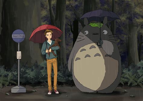 Ghibli Inspired Commission Totoro Bus Stop By Choyuki On Deviantart